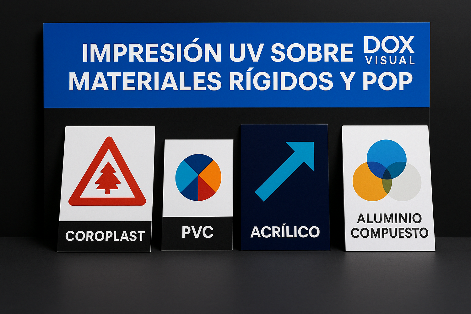 Impresión UV directa sobre materiales rígidos: acrílico, aluminio compuesto, PVC espumado y coroplast, con acabado de alta definición — DOX Visual